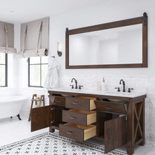 Load image into Gallery viewer, Water Creation Vanity Water Creation AB72CW03RS-P72000000 Aberdeen 72 In. Double Sink Carrara White Marble Countertop Vanity in Rustic Sierra with Mirrors