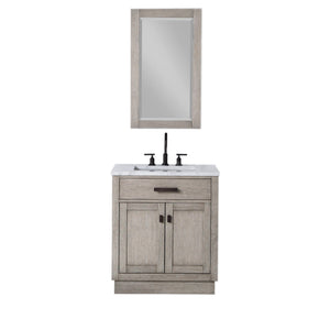 Water Creation Vanity Water Creation CH30B-0300GK Chestnut 30 Inch Single Bathroom Vanity with Mirror in Grey Oak