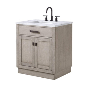 Water Creation Vanity Water Creation CH30B-0300GK Chestnut 30 Inch Single Bathroom Vanity with Mirror in Grey Oak