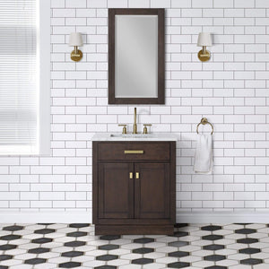 Water Creation Vanity Water Creation CH30B-0600BK Chestnut 30 Inch Single Bathroom Vanity with Mirror in Brown Oak