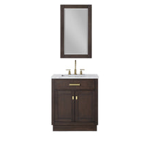 Load image into Gallery viewer, Water Creation Vanity Water Creation CH30B-0600BK Chestnut 30 Inch Single Bathroom Vanity with Mirror in Brown Oak