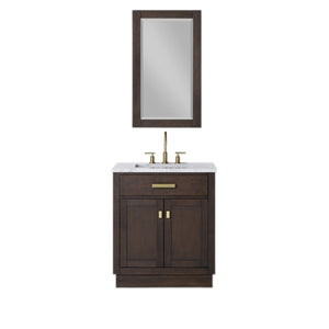Water Creation Vanity Water Creation CH30B-0600BK Chestnut 30 Inch Single Bathroom Vanity with Mirror in Brown Oak