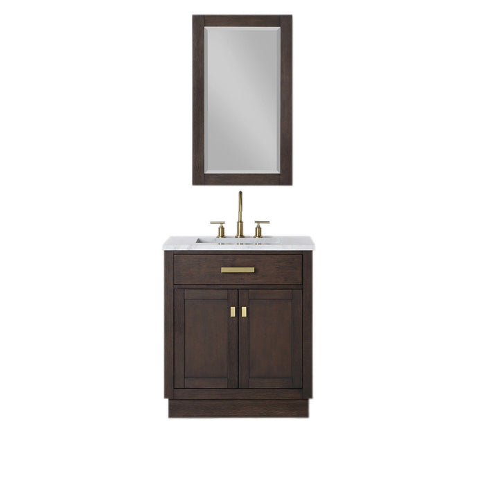 Water Creation Vanity Water Creation CH30B-0600BK Chestnut 30 Inch Single Bathroom Vanity with Mirror in Brown Oak