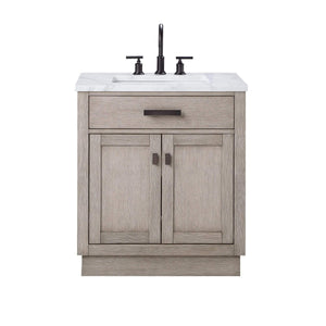 Water Creation Vanity Water Creation CH30C-0314GK Chestnut 30 Inch Single Bathroom Vanity in Grey Oak