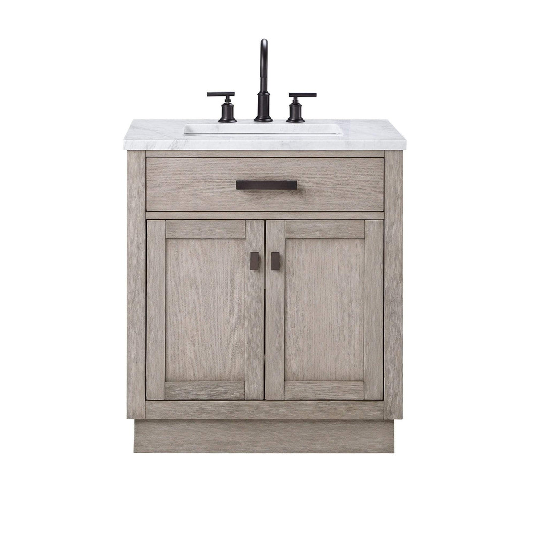 Water Creation Vanity Water Creation CH30C-0314GK Chestnut 30 Inch Single Bathroom Vanity in Grey Oak
