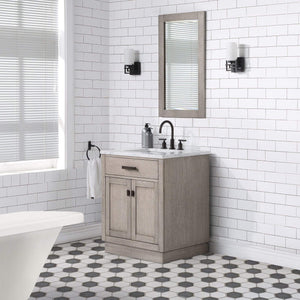 Water Creation Vanity Water Creation CH30C-0314GK Chestnut 30 Inch Single Bathroom Vanity in Grey Oak
