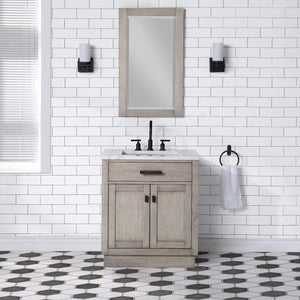 Water Creation Vanity Water Creation CH30C-0314GK Chestnut 30 Inch Single Bathroom Vanity in Grey Oak