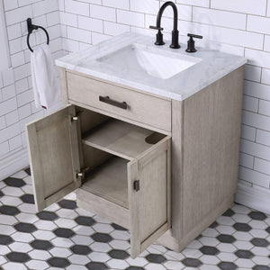 Water Creation Vanity Water Creation CH30C-0314GK Chestnut 30 Inch Single Bathroom Vanity in Grey Oak