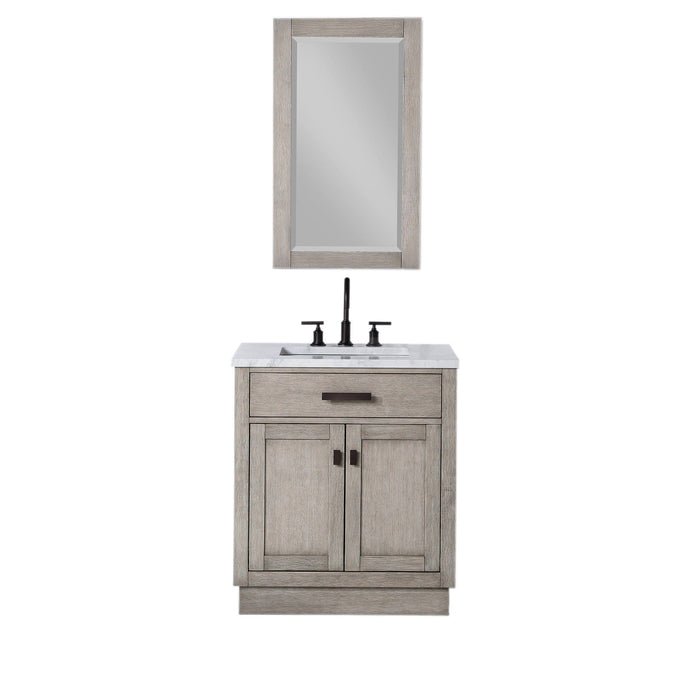 Water Creation Vanity Water Creation CH30D-0314GK Chestnut 30 Inch Single Bathroom Vanity with Mirror in Grey Oak