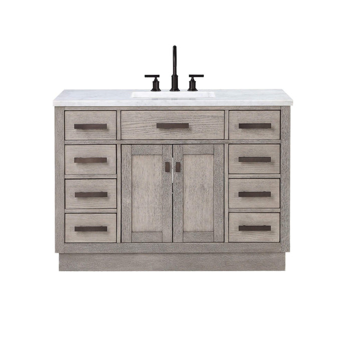 Water Creation Vanity Water Creation CH48A-0300GK Chestnut 48 Inch Single Bathroom Vanity in Grey Oak