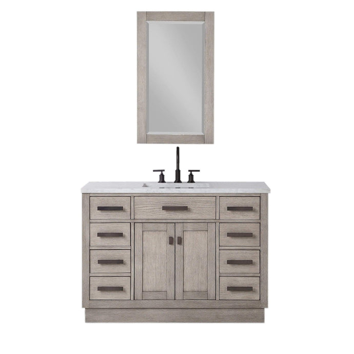 Water Creation Vanity Water Creation CH48B-0300GK Chestnut 48 Inch Single Bathroom Vanity with Mirror in Grey Oak