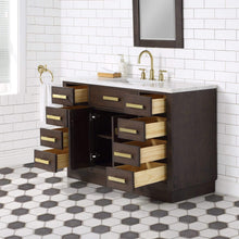 Load image into Gallery viewer, Water Creation Vanity Water Creation CH48B-0600BK Chestnut 48 Inch Single Bathroom Vanity with Mirror in Brown Oak