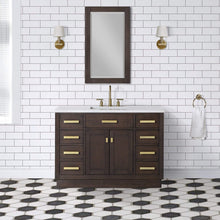 Load image into Gallery viewer, Water Creation Vanity Water Creation CH48B-0600BK Chestnut 48 Inch Single Bathroom Vanity with Mirror in Brown Oak