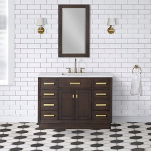 Water Creation Vanity Water Creation CH48B-0600BK Chestnut 48 Inch Single Bathroom Vanity with Mirror in Brown Oak