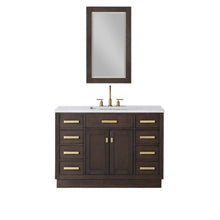 Load image into Gallery viewer, Water Creation Vanity Water Creation CH48B-0600BK Chestnut 48 Inch Single Bathroom Vanity with Mirror in Brown Oak