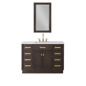 Water Creation Vanity Water Creation CH48B-0600BK Chestnut 48 Inch Single Bathroom Vanity with Mirror in Brown Oak