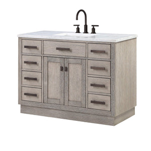 Water Creation Vanity Water Creation CH48C-0314GK Chestnut 48 Inch Single Bathroom Vanity in Grey Oak