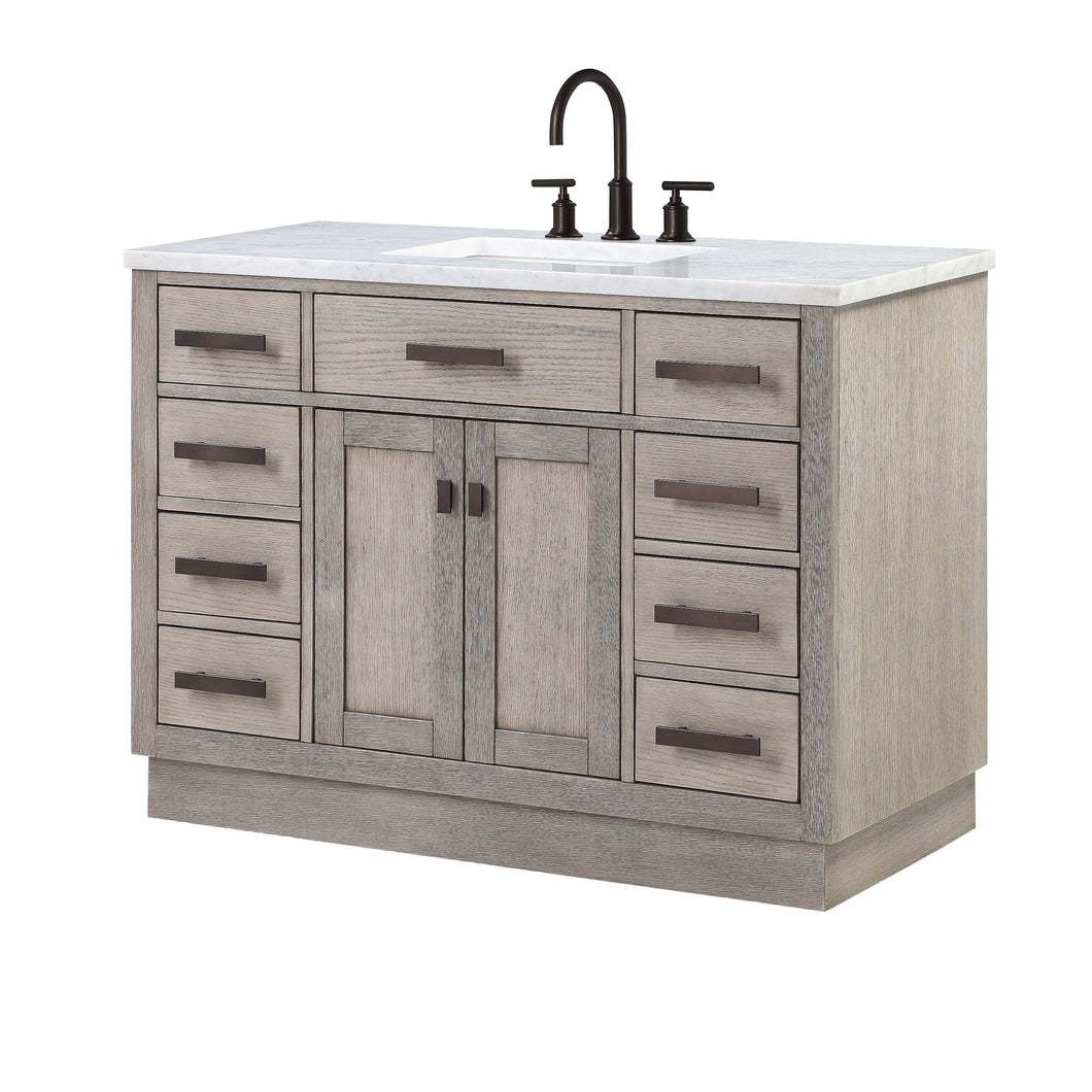 Water Creation Vanity Water Creation CH48C-0314GK Chestnut 48 Inch Single Bathroom Vanity in Grey Oak