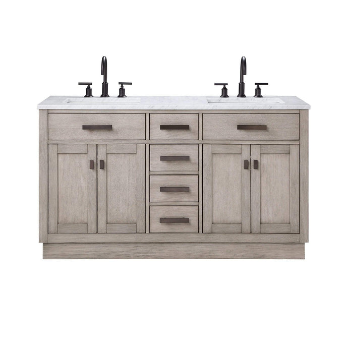 Water Creation Vanity Water Creation CH60A-0300GK Chestnut 60 Inch Double Bathroom Vanity in Grey Oak