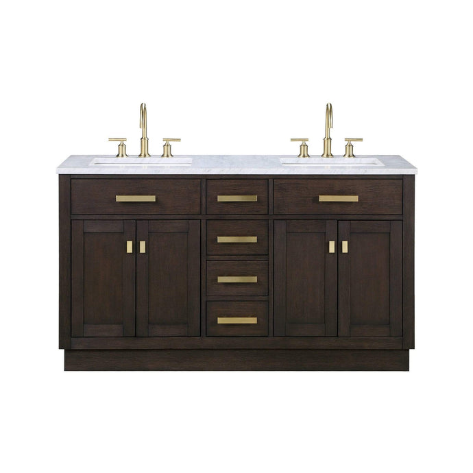 Water Creation Vanity Water Creation CH60A-0600BK Chestnut 60 Inch Double Bathroom Vanity in Brown Oak