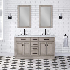 Water Creation Vanity Water Creation CH60B-0300GK Chestnut 60 Inch Double Bathroom Vanity with Mirrors in Grey Oak