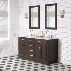 Water Creation Vanity Water Creation CH60B-0600BK Chestnut 60 Inch Double Bathroom Vanity with Mirrors in Brown Oak