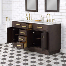 Load image into Gallery viewer, Water Creation Vanity Water Creation CH60B-0600BK Chestnut 60 Inch Double Bathroom Vanity with Mirrors in Brown Oak
