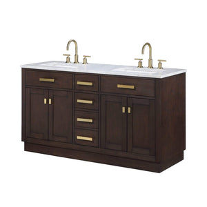 Water Creation Vanity Water Creation CH60CW06BK-000BL1406 Chestnut 60"" Double Bathroom Vanity