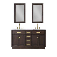 Load image into Gallery viewer, Water Creation Vanity Water Creation CH60CW06BK-R21BL1406 Chestnut 60&quot;&quot; Double Bathroom Vanity