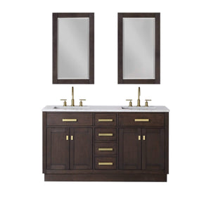 Water Creation Vanity Water Creation CH60CW06BK-R21BL1406 Chestnut 60"" Double Bathroom Vanity