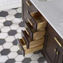 Load image into Gallery viewer, Water Creation Vanity Water Creation CH72B-0600BK Chestnut 72 Inch Double Bathroom Vanity with Mirrors in Brown Oak