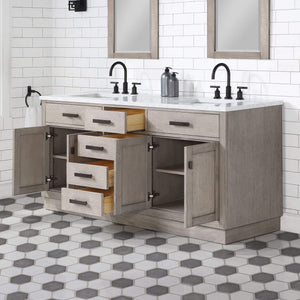 Water Creation Vanity Water Creation CH72CW03GK-000BL1403 Chestnut 72"" Double Bathroom Vanity