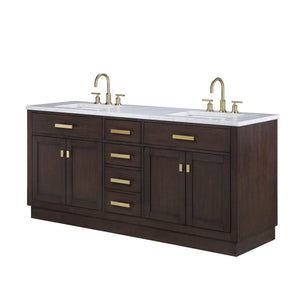 Water Creation Vanity Water Creation CH72CW06BK-000BL1406 Chestnut 72"" Double Bathroom Vanity