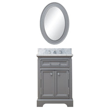 Load image into Gallery viewer, Water Creation Vanity Water Creation DE24CW01CG-O21000000 24 Inch Cashmere Grey Single Sink Bathroom Vanity With Matching Framed Mirror From The Derby Collection