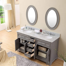 Load image into Gallery viewer, Water Creation Vanity Water Creation DE60CW01CG-O21000000 60 Inch Cashmere Grey Double Sink Bathroom Vanity With Matching Framed Mirrors From The Derby Collection