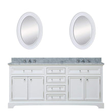 Load image into Gallery viewer, Water Creation Vanity Water Creation DE60CW01PW-O21BX0901 60 Inch Pure White Double Sink Bathroom Vanity With Matching Framed Mirrors And Faucets From The Derby Collection