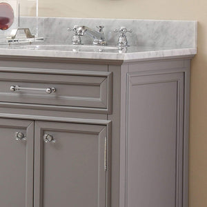 Water Creation Vanity Water Creation DE72CW01CG-000BX0901 72 Inch Cashmere Grey Double Sink Bathroom Vanity With Faucet From The Derby Collection