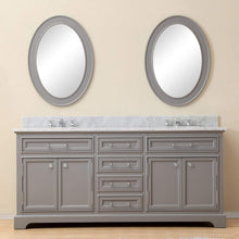 Load image into Gallery viewer, Water Creation Vanity Water Creation DE72CW01CG-000BX0901 72 Inch Cashmere Grey Double Sink Bathroom Vanity With Faucet From The Derby Collection