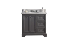 Load image into Gallery viewer, Water Creation Vanity Water Creation DERBY36G Derby 36 Cashmere Grey Single Sink Carrara Marble Bathroom Vanity