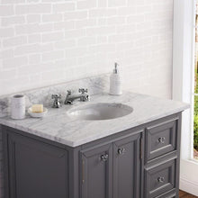 Load image into Gallery viewer, Water Creation Vanity Water Creation DERBY36GB Derby 36 Cashmere Grey Single Sink Carrara Marble Bathroom Vanity With Matching Mirror