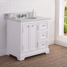 Load image into Gallery viewer, Water Creation Vanity Water Creation DERBY36W Derby 36 Pure White Single Sink Carrara Marble Bathroom Vanity