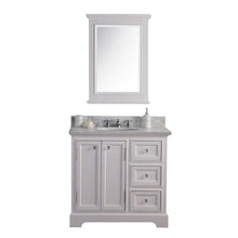 Load image into Gallery viewer, Water Creation Vanity Water Creation DERBY36WB Derby 36 Pure White Single Sink Carrara Marble Bathroom Vanity With Matching Mirror