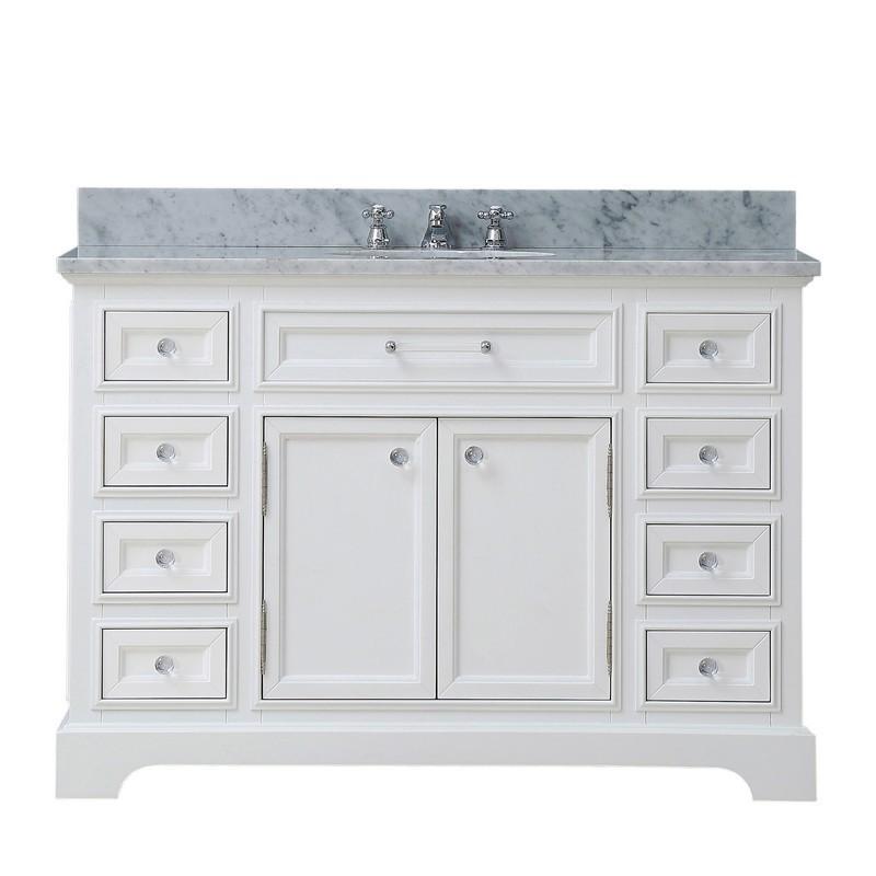 Water Creation Vanity Water Creation DERBY48W Derby 48 Inch Pure White Single Sink Bathroom Vanity