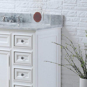 Water Creation Vanity Water Creation DERBY48WB Derby 48 Inch Pure White Single Sink Bathroom Vanity With Matching Framed Mirror