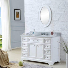 Load image into Gallery viewer, Water Creation Vanity Water Creation DERBY48WB Derby 48 Inch Pure White Single Sink Bathroom Vanity With Matching Framed Mirror