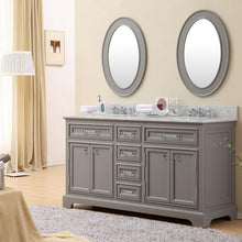 Load image into Gallery viewer, Water Creation Vanity Water Creation DERBY60G Derby 60 Inch Cashmere Grey Double Sink Bathroom Vanity