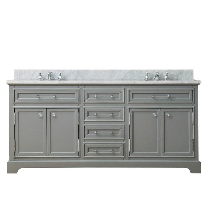 Water Creation Vanity Water Creation DERBY72G Derby 72 Inch Cashmere Grey Double Sink Bathroom Vanity
