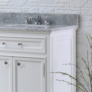 Water Creation Vanity Water Creation DERBY72WB Derby 72 Inch Pure White Double Sink Bathroom Vanity With 2 Matching Framed Mirrors