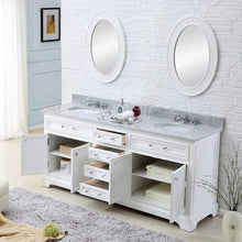 Load image into Gallery viewer, Water Creation Vanity Water Creation DERBY72WB Derby 72 Inch Pure White Double Sink Bathroom Vanity With 2 Matching Framed Mirrors