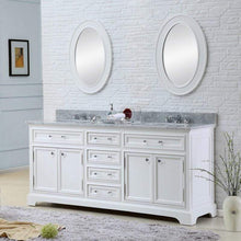 Load image into Gallery viewer, Water Creation Vanity Water Creation DERBY72WB Derby 72 Inch Pure White Double Sink Bathroom Vanity With 2 Matching Framed Mirrors
